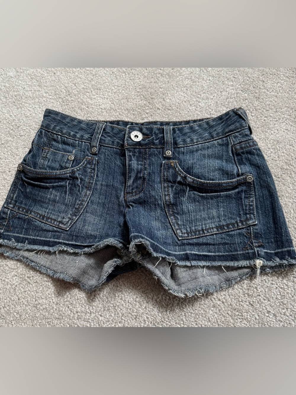Vintage Mudd Dark Blue Denim Jean Shorts Size 0